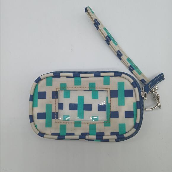 Scout Wristlet Wallet Keychain Clutch Purse Geometric Print Minimalist READ - Picture 2 of 4